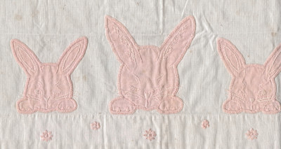 Heirloom Blanket wih Rabbit Embroidery